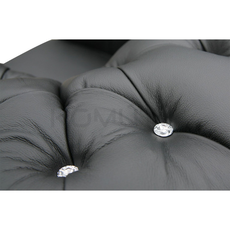 Fotel Chesterfield z kryształkami Glamour Classic Skóra Fotel Chesterfield z kryształkami Glamour Classic Skóra