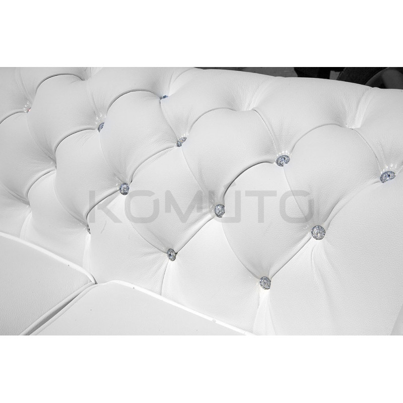 Sofa Chesterfield z kryształkami Classic Skóra 3 osobowa