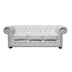 Sofa Chesterfield z kryształkami Classic Skóra 3 osobowa