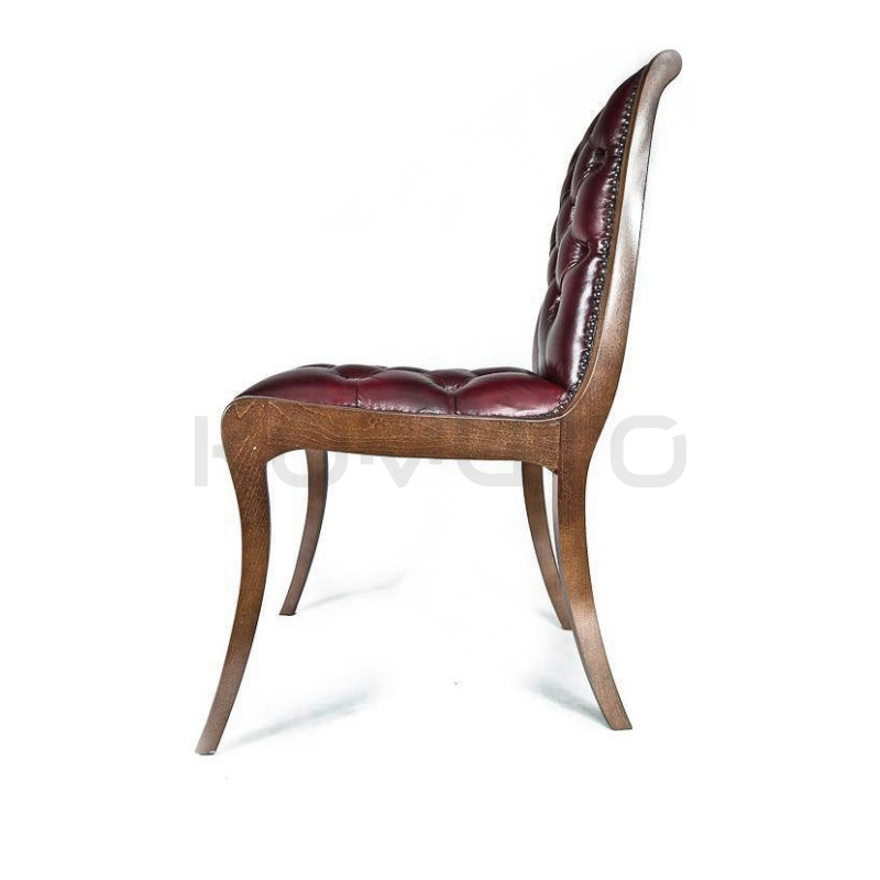 Krzesło Chesterfield z pikowanym siedziskiem skóra Henry Plus