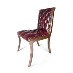 Krzesło Chesterfield z pikowanym siedziskiem skóra Henry Plus