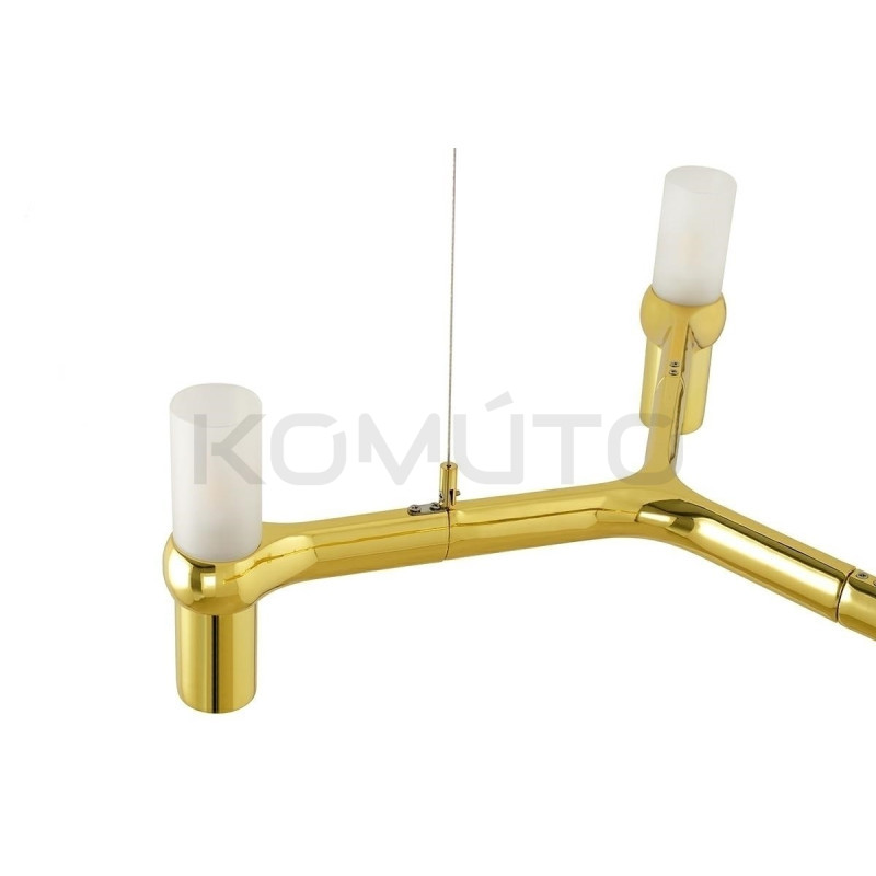 Lampa wisząca Atomic Long – styl glamour złota nad stół Lampa wisząca Atomic Long – styl glamour złota nad stół