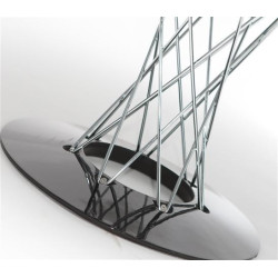 Stół okrągły Cyklon 100 nowoczesny designerski srebrna podstawa