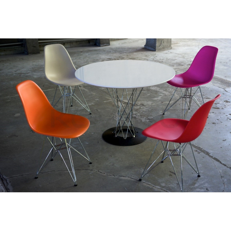 Stół okrągły Cyklon 100 nowoczesny designerski srebrna podstawa