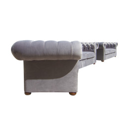 Fotel Chesterfield Classic XL plusz, welur, tkanina, materiał