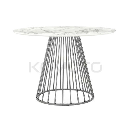 Okrągły Stół Glam Marble 110 blat marmur podstawa  metalowa