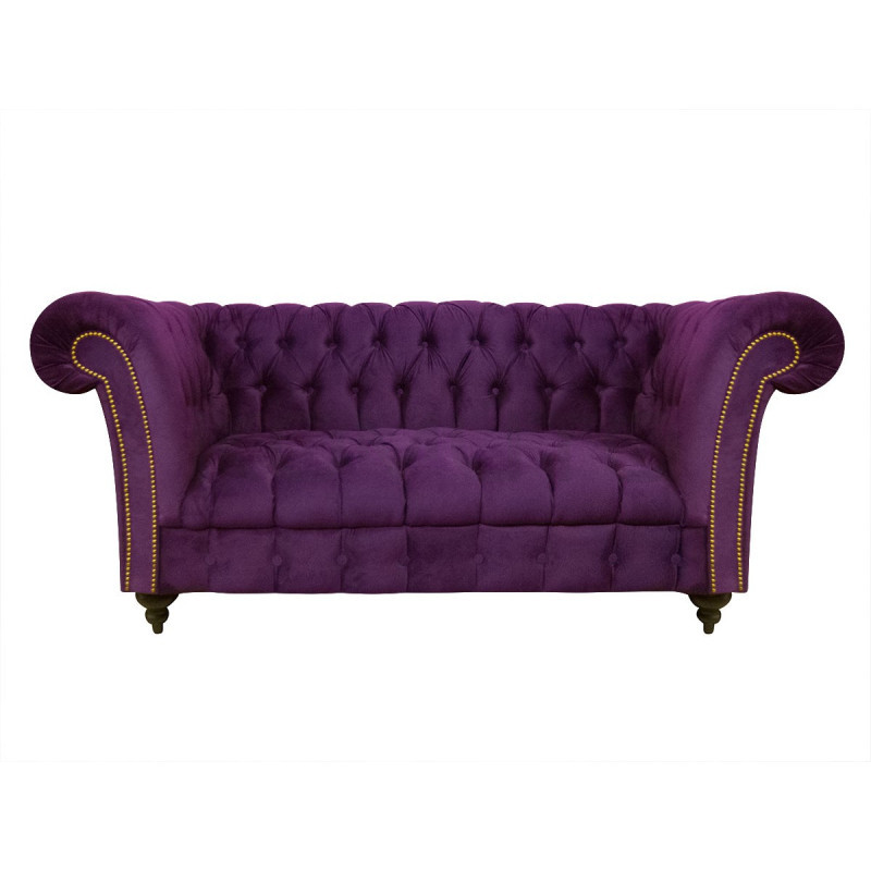 Sofa Glamour Chesterfield Elba 2 osobowa wysokie nóżki