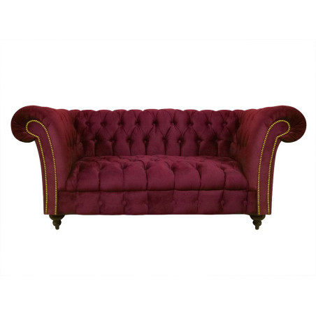 Sofa Glamour Chesterfield Elba 2 osobowa wysokie nóżki