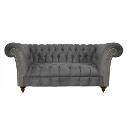 Sofa Glamour Chesterfield Elba 2 osobowa wysokie nóżki