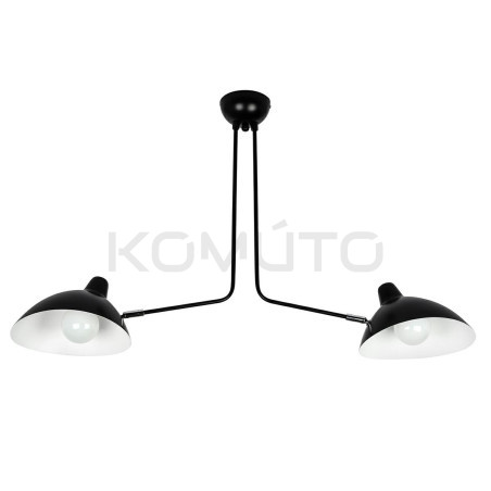 Lampa Raven 2 czarne klosze regulowane z białym wnętrzem