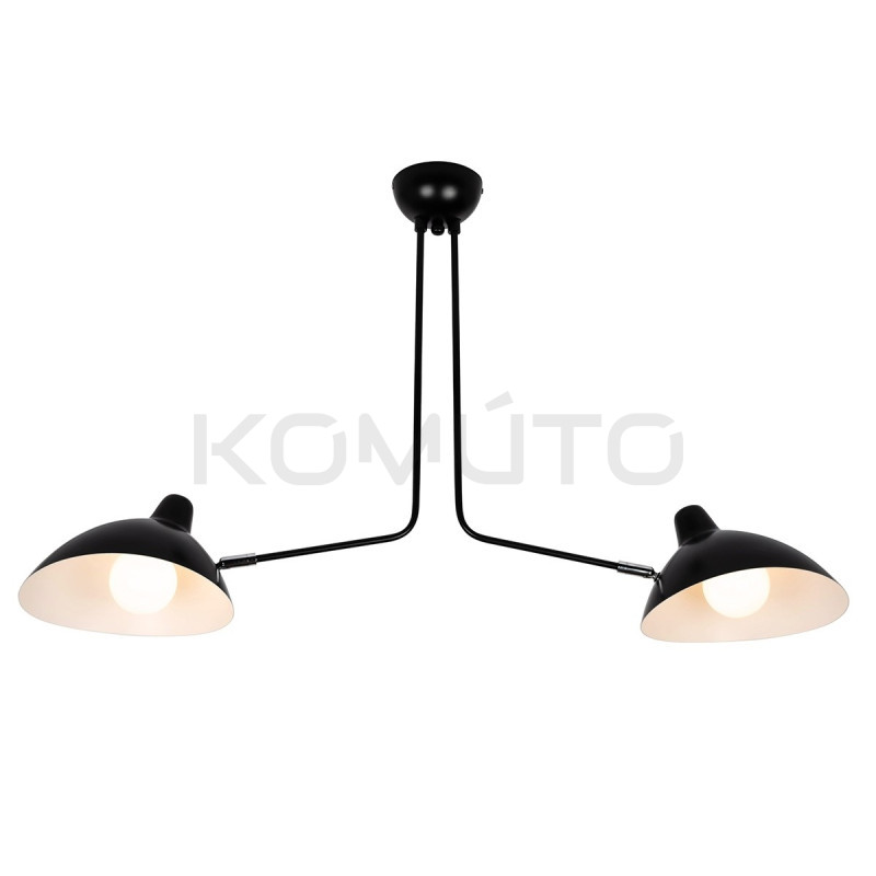 Lampa Raven 2 czarne klosze regulowane z białym wnętrzem Lampa Raven 2 czarne klosze regulowane z białym wnętrzem