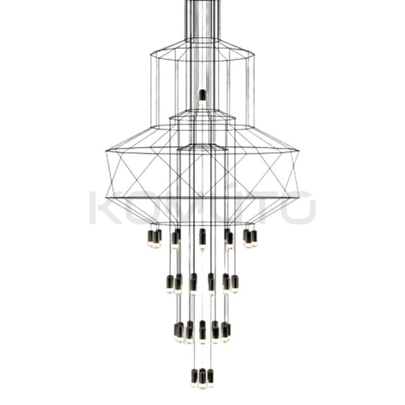 Lampa designerska wisząca linea 43 czarna w stylu loftowym