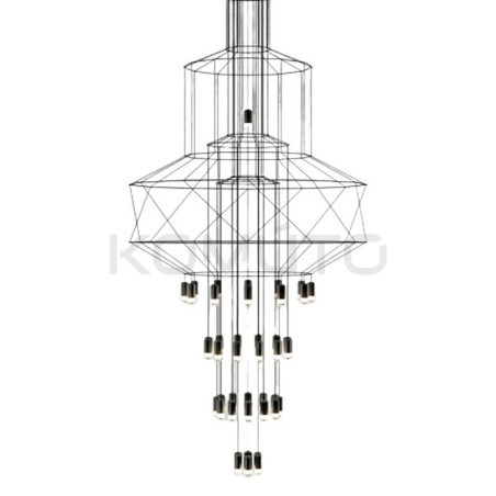 Lampa designerska wisząca linea 43 czarna w stylu loftowym