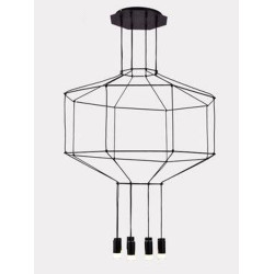 Lampa designerska Wisząca Linea 8 czarna w stylu loft Lampa designerska Wisząca Linea 8 czarna w stylu loft