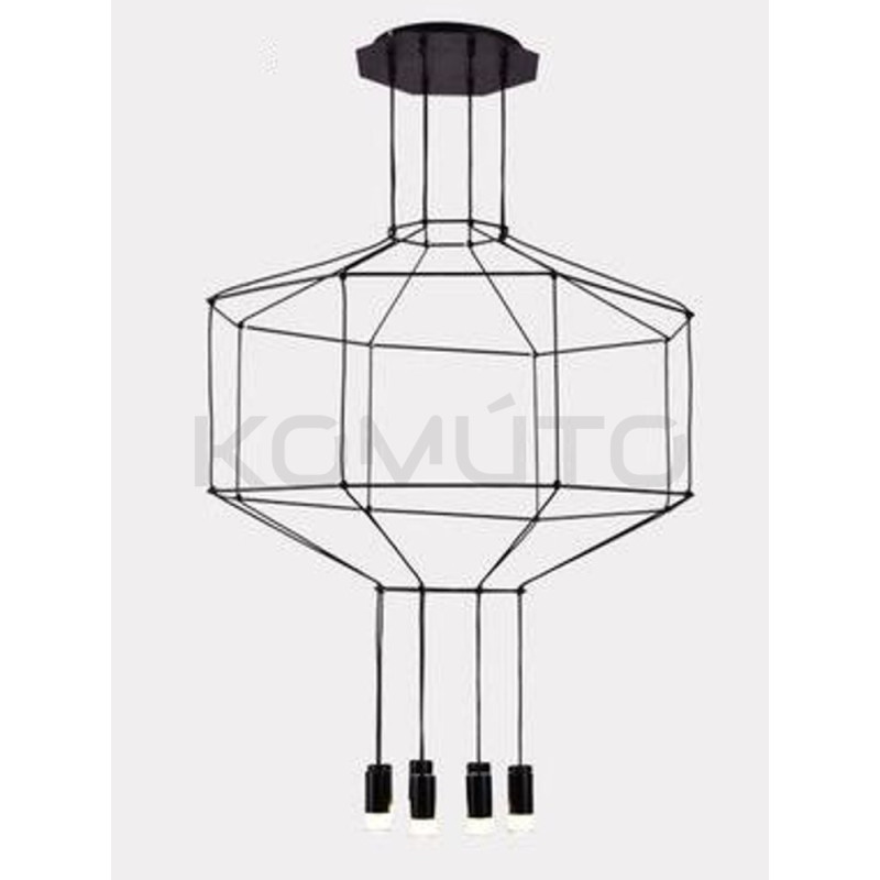 Lampa designerska Wisząca Linea 8 czarna w stylu loft Lampa designerska Wisząca Linea 8 czarna w stylu loft