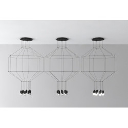 Lampa designerska Wisząca Linea 8 czarna w stylu loft Lampa designerska Wisząca Linea 8 czarna w stylu loft