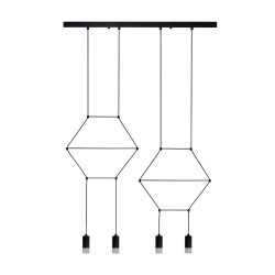 Lampa designerska Wisząca Linea Line 4 pozioma czarna Lampa designerska Wisząca Linea Line 4 pozioma czarna