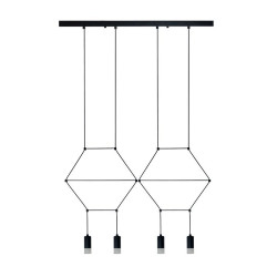 Lampa designerska Wisząca Linea Line 4 pozioma czarna Lampa designerska Wisząca Linea Line 4 pozioma czarna
