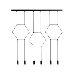 Lampa designerska Wisząca Linea Line 6 czarna w stylu loft