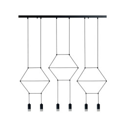 Lampa designerska Wisząca Linea Line 6 czarna w stylu loft