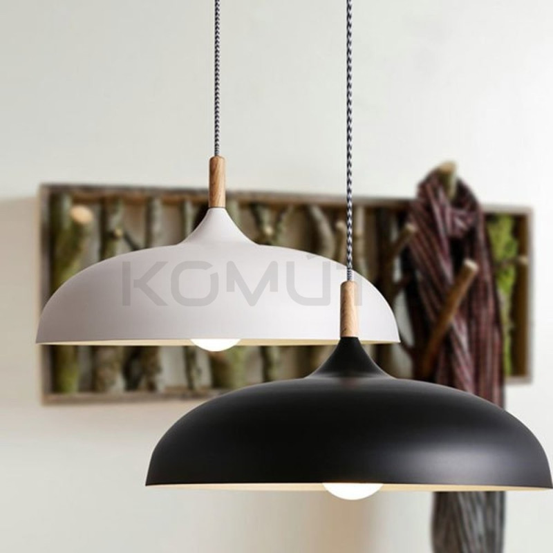 LAMPA WISZĄCA SAUCER 45 CM biała czarna