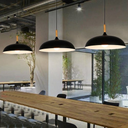 LAMPA WISZĄCA SAUCER 45 CM biała czarna