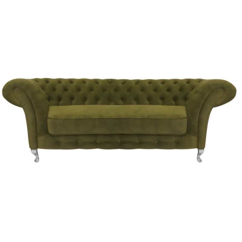 Sofa Glamour Chesterfield Femmediva 3 osobowa wysokie nogi