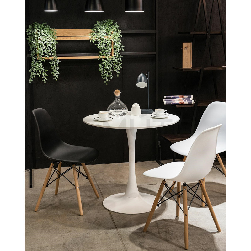 Okrągły Stół Tulip Skinny biały 90 dla 4 osób