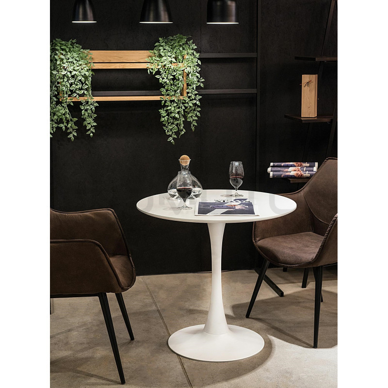 Okrągły Stół Tulip Skinny biały 80 na jednej nodze Okrągły Stół Tulip Skinny biały 80 na jednej nodze