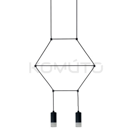 Lampa designerska wisząca Linea 2 czarna lampa loftowa