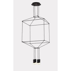 Lampa designerska wisząca Linea 4 czarna w stylu loftowym Lampa designerska wisząca Linea 4 czarna w stylu loftowym