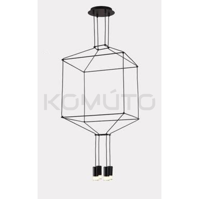 Lampa designerska wisząca Linea 4 czarna w stylu loftowym Lampa designerska wisząca Linea 4 czarna w stylu loftowym