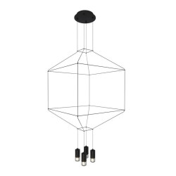 Lampa designerska wisząca Linea 4 czarna w stylu loftowym Lampa designerska wisząca Linea 4 czarna w stylu loftowym