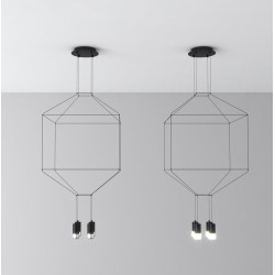Lampa designerska wisząca Linea 4 czarna w stylu loftowym Lampa designerska wisząca Linea 4 czarna w stylu loftowym