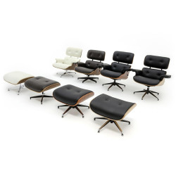 Fotel Bauhaus LOUNGE z podnóżkiem ekoskóra czarny  Fotel Bauhaus LOUNGE z podnóżkiem ekoskóra czarny