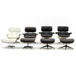 Fotel Bauhaus LOUNGE z podnóżkiem ekoskóra czarny  Fotel Bauhaus LOUNGE z podnóżkiem ekoskóra czarny