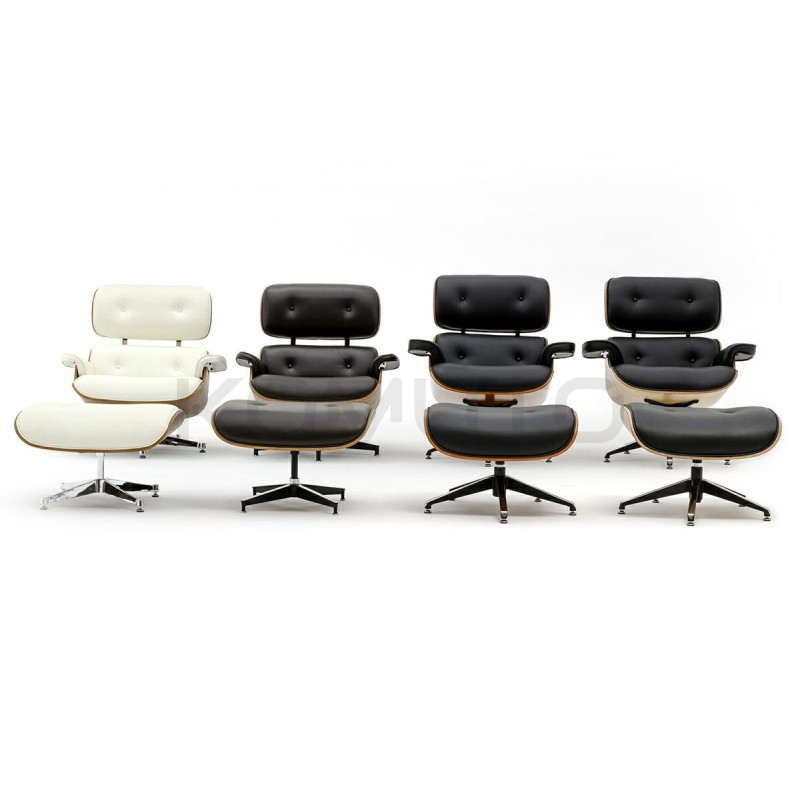 Fotel Bauhaus LOUNGE z podnóżkiem ekoskóra czarny  Fotel Bauhaus LOUNGE z podnóżkiem ekoskóra czarny