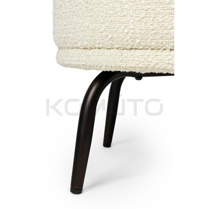 Fotel z podnóżkiem Boucle Teddy Grand bouclé beżowy brązowy Fotel z podnóżkiem Boucle Teddy Grand bouclé beżowy brązowy