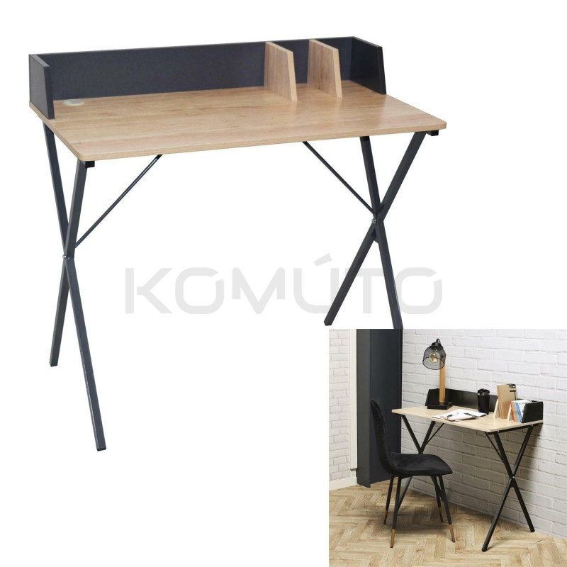 Małe Biurko Brico z przegródkami w stylu industrialnym