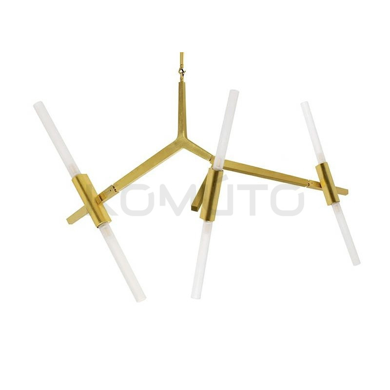 Lampa Wisząca glamour Candelabr 6 złota geometryczna nowoczesna