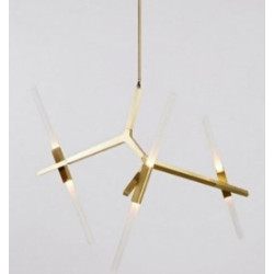 Lampa Wisząca glamour Candelabr 6 złota geometryczna nowoczesna