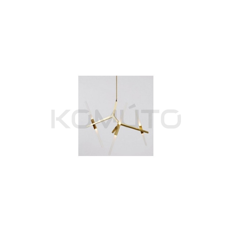 Lampa Wisząca glamour Candelabr 6 złota geometryczna nowoczesna