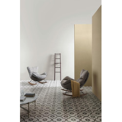 Boho Fotel bujany Otilia pepitka tapicerowany tkaniną w pepitkę Boho Fotel bujany Otilia pepitka tapicerowany tkaniną w pepitkę