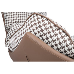 Boho Fotel bujany Otilia pepitka tapicerowany tkaniną w pepitkę Boho Fotel bujany Otilia pepitka tapicerowany tkaniną w pepitkę