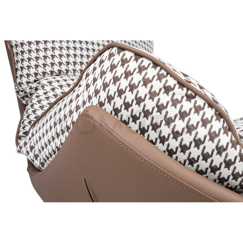 Boho Fotel bujany Otilia pepitka tapicerowany tkaniną w pepitkę Boho Fotel bujany Otilia pepitka tapicerowany tkaniną w pepitkę