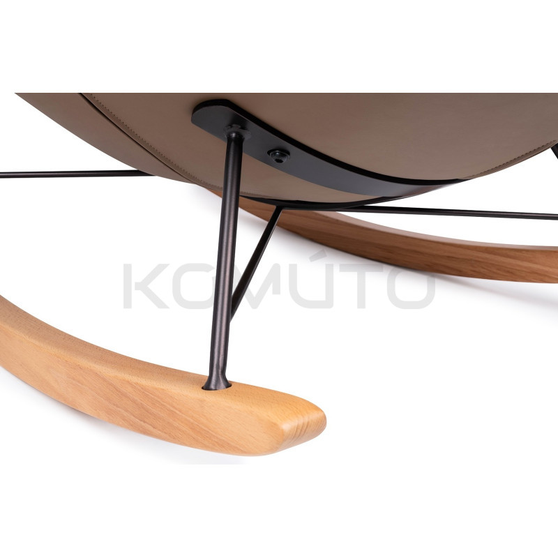 Boho Fotel bujany Otilia pepitka tapicerowany tkaniną w pepitkę Boho Fotel bujany Otilia pepitka tapicerowany tkaniną w pepitkę