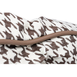 Boho Fotel bujany Otilia pepitka tapicerowany tkaniną w pepitkę Boho Fotel bujany Otilia pepitka tapicerowany tkaniną w pepitkę