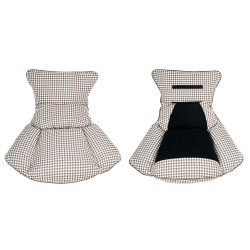 Boho Fotel bujany Otilia pepitka tapicerowany tkaniną w pepitkę Boho Fotel bujany Otilia pepitka tapicerowany tkaniną w pepitkę