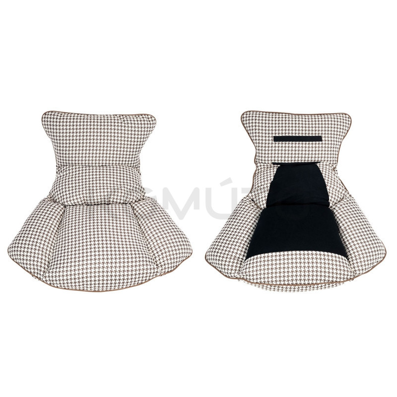 Boho Fotel bujany Otilia pepitka tapicerowany tkaniną w pepitkę Boho Fotel bujany Otilia pepitka tapicerowany tkaniną w pepitkę