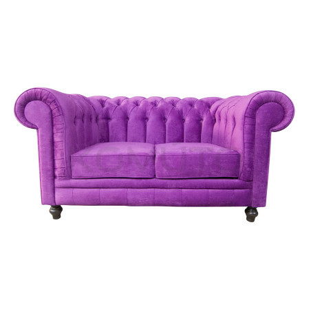 Sofa Chesterfield Canon 2 osobowa welurowa pluszowa